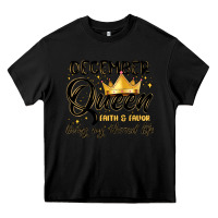 Black december queen faith and favor living my blessed l Heavy Core Tee - MaliasSmallBusiness