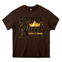 Chocolate Brown december queen faith and favor living my blessed l Heavy Core Tee - MaliasSmallBusiness