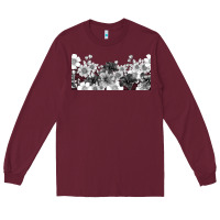 Burgundy black and white floral Long Sleeve Tee - TumblerDesignByShophia
