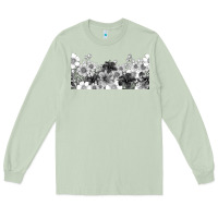 Matcha black and white floral Long Sleeve Tee - TumblerDesignByShophia