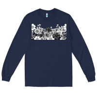 Navy black and white floral Long Sleeve Tee - TumblerDesignByShophia