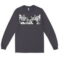 Smoke black and white floral Long Sleeve Tee - TumblerDesignByShophia