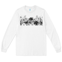 White black and white floral Long Sleeve Tee - TumblerDesignByShophia