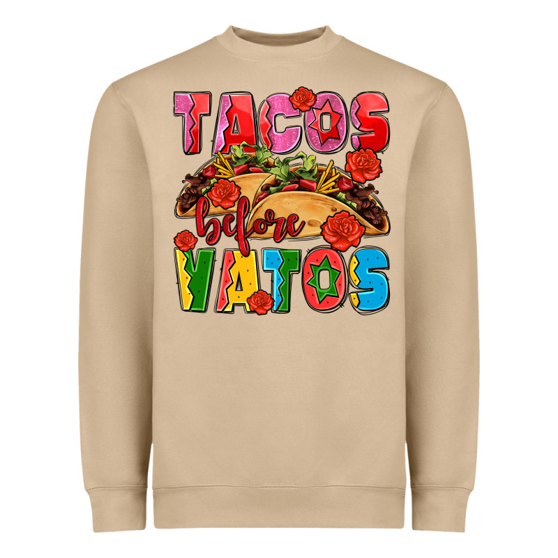 Tacos Before Vatos Olivia Heavyweight Sweatshirt by OliviaCreatesArt | Teevron