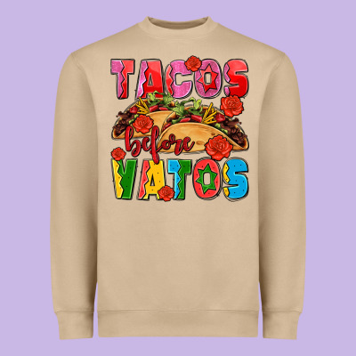Tacos Before Vatos Olivia Heavyweight Sweatshirt Designed By Oliviacreatesart