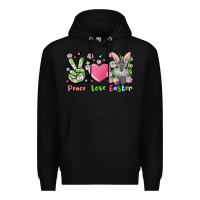 Black peace love easter bunny Premium Hoodie - FaDigitalArtStudio