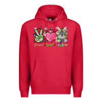 Cardinal peace love easter bunny Premium Hoodie - FaDigitalArtStudio