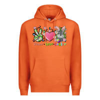 Carrot peace love easter bunny Premium Hoodie - FaDigitalArtStudio