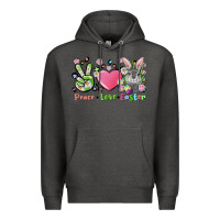 Charcoal Heather peace love easter bunny Premium Hoodie - FaDigitalArtStudio