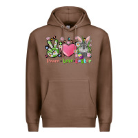 Chestnut peace love easter bunny Premium Hoodie - FaDigitalArtStudio