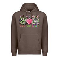 Coffee peace love easter bunny Premium Hoodie - FaDigitalArtStudio