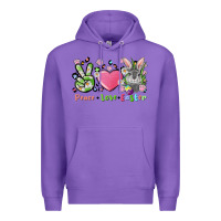 Purple peace love easter bunny Premium Hoodie - FaDigitalArtStudio