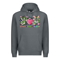 Rock peace love easter bunny Premium Hoodie - FaDigitalArtStudio
