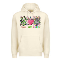 Sandshell peace love easter bunny Premium Hoodie - FaDigitalArtStudio