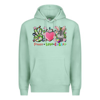 Seafoam peace love easter bunny Premium Hoodie - FaDigitalArtStudio