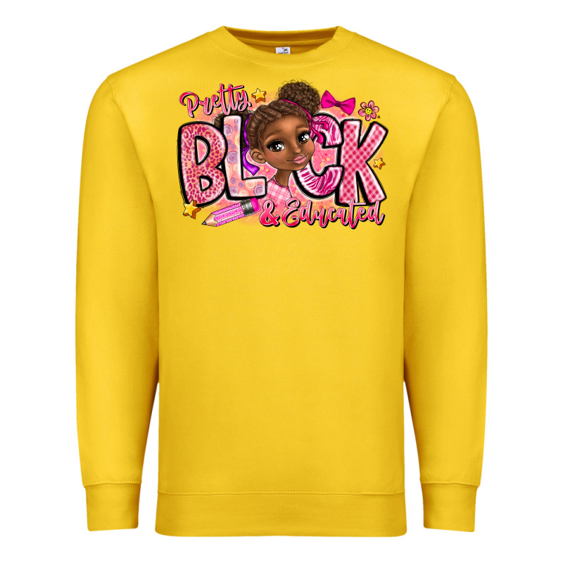 Pretty Black Educated Premium Sweatshirt by CowhideDigitalArt | Teevron
