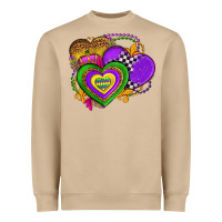 Mushroom mardi gras heart olivia Heavyweight Sweatshirt - OliviaCreatesArt