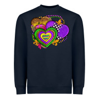 Navy mardi gras heart olivia Heavyweight Sweatshirt - OliviaCreatesArt