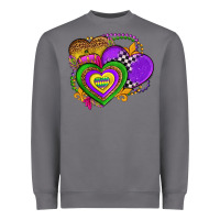 Storm mardi gras heart olivia Heavyweight Sweatshirt - OliviaCreatesArt
