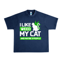 Navy Cat Weed I Like My Cat Gift Urban Heavy Tee - Bettercallsaul