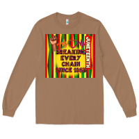 Toasted Coconut juneteenth breaking every chain since 1865 Long Sleeve Tee - TumblerDesignByShophia