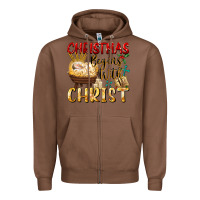 Chestnut christmas begins with christ Zipper Hoodie - FaDigitalArtStudio