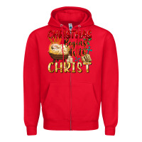 Red christmas begins with christ Zipper Hoodie - FaDigitalArtStudio