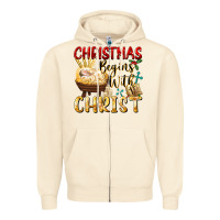 Sandshell christmas begins with christ Zipper Hoodie - FaDigitalArtStudio