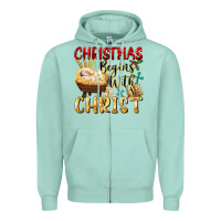 Christmas Begins With Christ Zipper Hoodie | Teevron