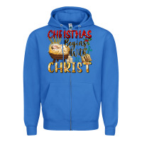 True Royal christmas begins with christ Zipper Hoodie - FaDigitalArtStudio