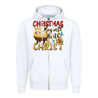 White christmas begins with christ Zipper Hoodie - FaDigitalArtStudio