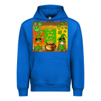 Cobalt st patricks gnomes and coins with shamrock Urban Hoodie - Artiststas