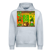 Heather Grey st patricks gnomes and coins with shamrock Urban Hoodie - Artiststas