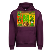 Mauve Wine st patricks gnomes and coins with shamrock Urban Hoodie - Artiststas