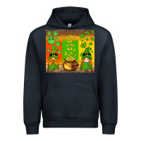 Navy st patricks gnomes and coins with shamrock Urban Hoodie - Artiststas