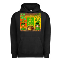 Pigment Black st patricks gnomes and coins with shamrock Urban Hoodie - Artiststas