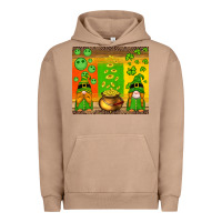 Pigment Burro st patricks gnomes and coins with shamrock Urban Hoodie - Artiststas