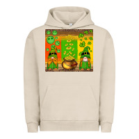 Pigment French Oak st patricks gnomes and coins with shamrock Urban Hoodie - Artiststas