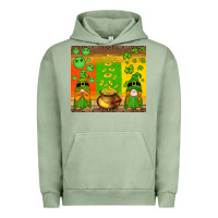 Pigment Oil Green st patricks gnomes and coins with shamrock Urban Hoodie - Artiststas