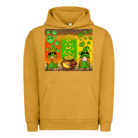Pigment Peanut Butter st patricks gnomes and coins with shamrock Urban Hoodie - Artiststas