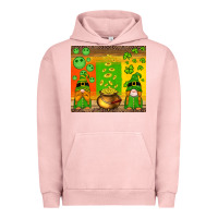 Pigment Salmon st patricks gnomes and coins with shamrock Urban Hoodie - Artiststas