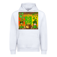 White st patricks gnomes and coins with shamrock Urban Hoodie - Artiststas
