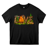 Black camping love Heavy Core Tee - NancyCooperArtShop