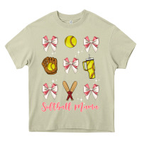 Mossy softball coquette bow Heavy Core Tee - JahusDesignShop