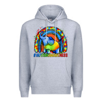 Heather Grey Autism Awareness Autism elephant Premium Hoodie - FaDigitalArtStudio