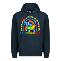 Navy Autism Awareness Autism elephant Premium Hoodie - FaDigitalArtStudio