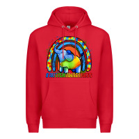 Red Autism Awareness Autism elephant Premium Hoodie - FaDigitalArtStudio