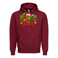 Burgundy christmas baby claus Zipper Hoodie - FaDigitalArtStudio