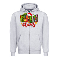 Heather Grey christmas baby claus Zipper Hoodie - FaDigitalArtStudio