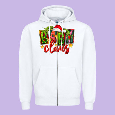 Christmas Baby Claus Zipper Hoodie Designed By Fadigitalartstudio